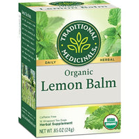 Traditional Medicinals Tea, Organic Lemon Balm, Calms Nerves & Supports Digestion, 16 Tea Bags