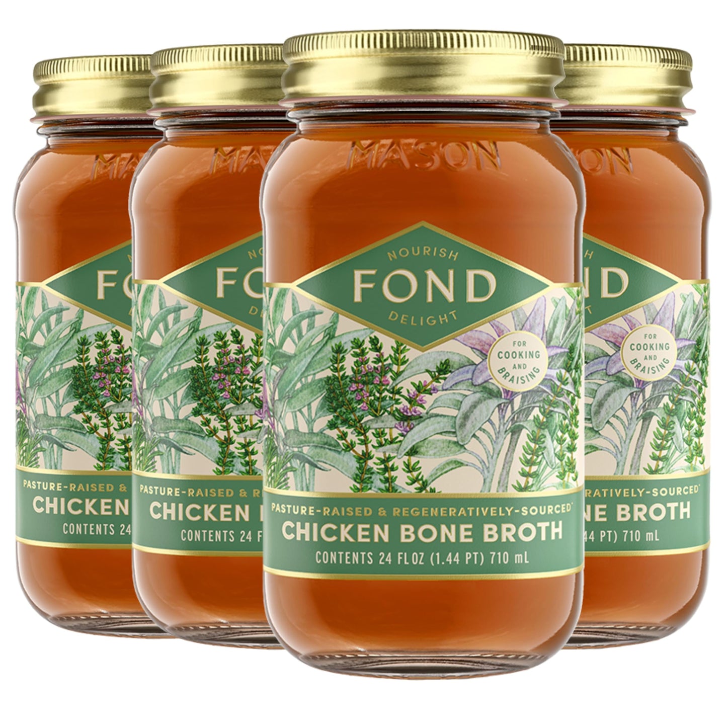 FOND Pasture-Raised Chicken Bone Broth infused with Organic Rosemary, Sage, Thyme